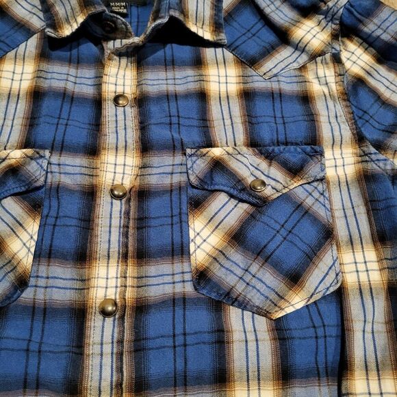 American Eagle Outfitters Pearl Snap Western Style Button Up Shirt Men's Medium - Picture 2 of 7